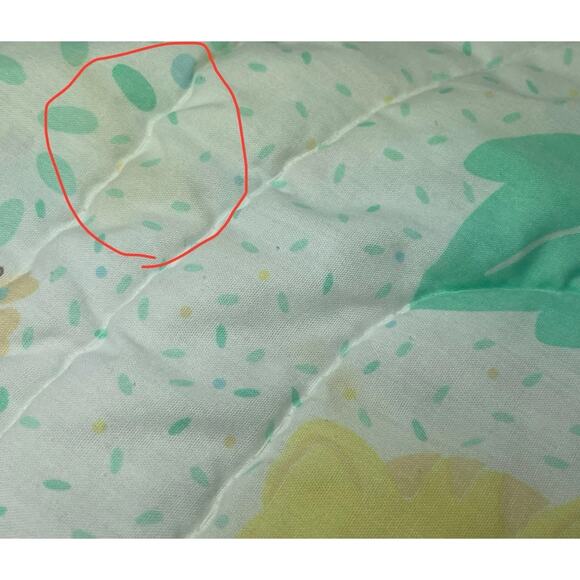 Vintage Baby Dreams Crib Comforter Quilt Blanket White Safari Green Pastel *READ - Picture 5 of 12